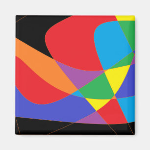 Modern Rainbow Coloured Art Magnet