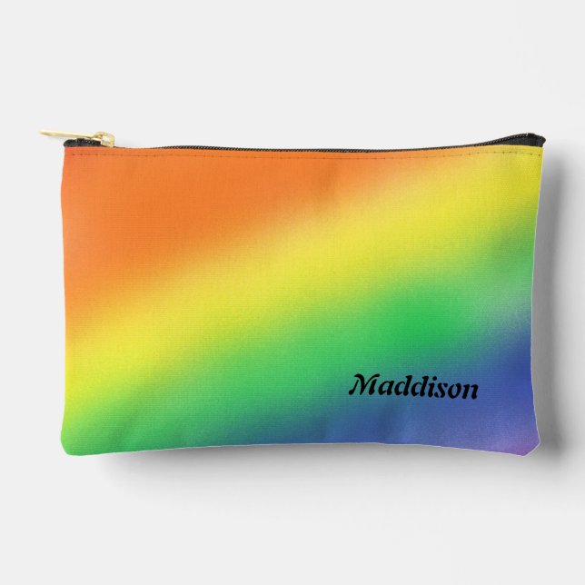 Modern Rainbow Colourful Pencil & Toiletries Accessory Pouch (Front)