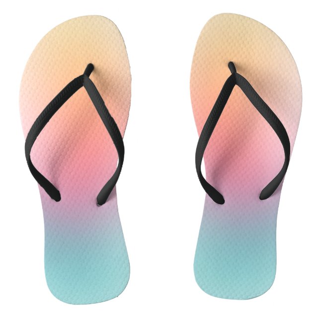Modern Rainbow Colours Pink Red Orange Yellow Blue Flip Flops (Footbed)