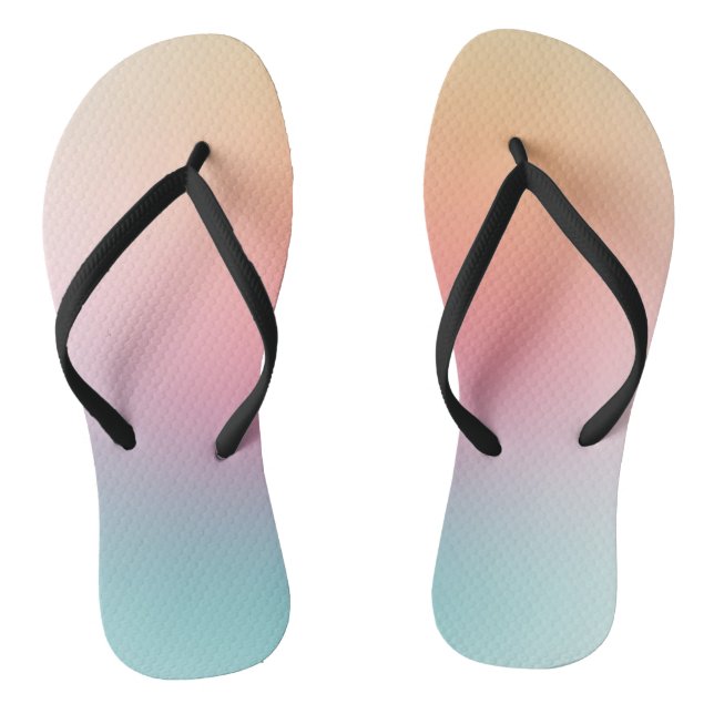 Modern Rainbow Colours Red Orange Yellow Blue Flip Flops (Footbed)