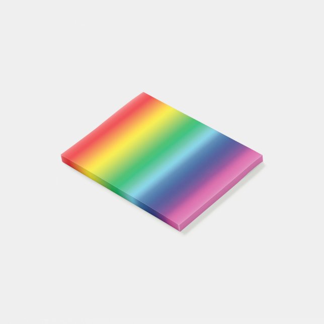 Modern rainbow gay pride flag pattern fun colourfu post-it notes (Angled)