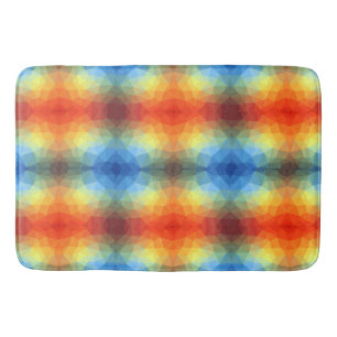 Modern Rainbow Geometric Shape Bath Mat