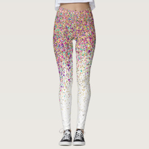 Modern Rainbow Glitter Sparkles Gift Leggings