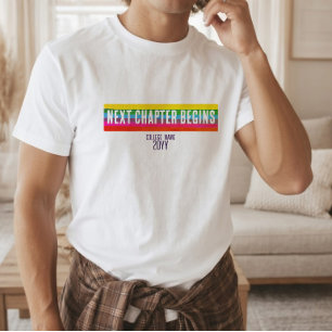 Modern Rainbow Grad Shirt for Future-Focused 