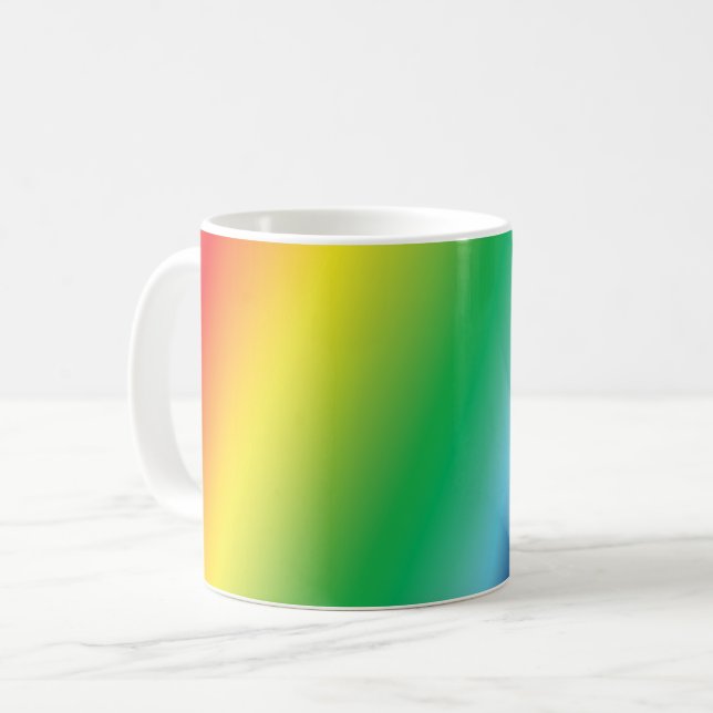 Modern rainbow gradient colours pattern fun coffee mug (Front Left)