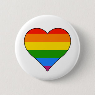 Modern Rainbow Heart Gay Pride Custom Size 2 Inch Round Button