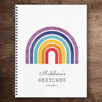 Modern Rainbow Kids Custom Artwork Name Sketches