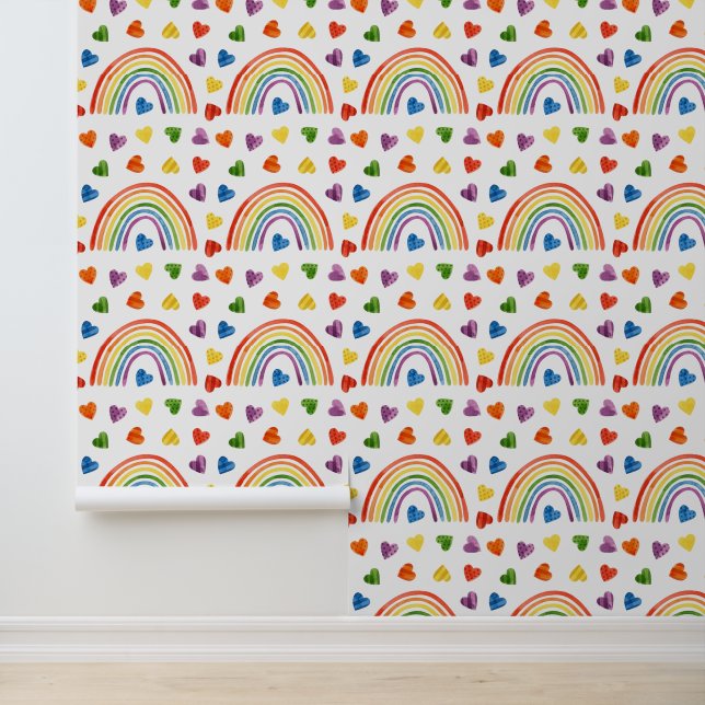 Modern Rainbow LGBT Gay Pride Pattern Wallpaper (Application)