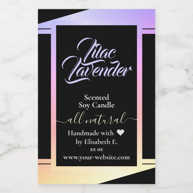 Modern Rainbow Lila Product Candle Packaging Label (Single Label)