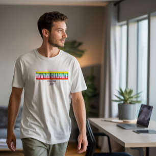 Modern Rainbow Onward Graduate Shirt Confident