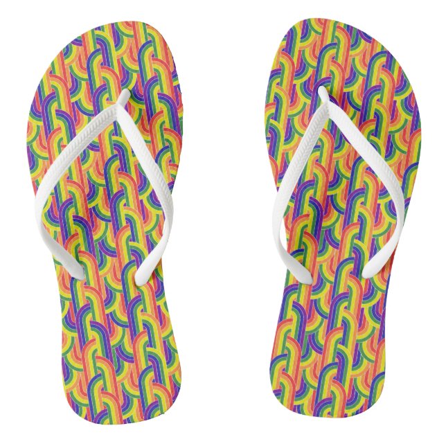 Modern Rainbow Pattern Flip Flops (Footbed)