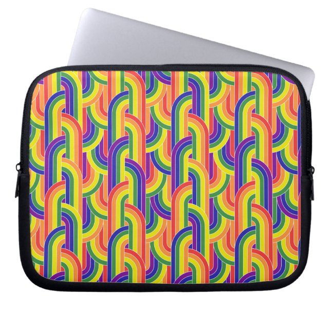 Modern Rainbow Pattern Laptop Sleeve (Front)
