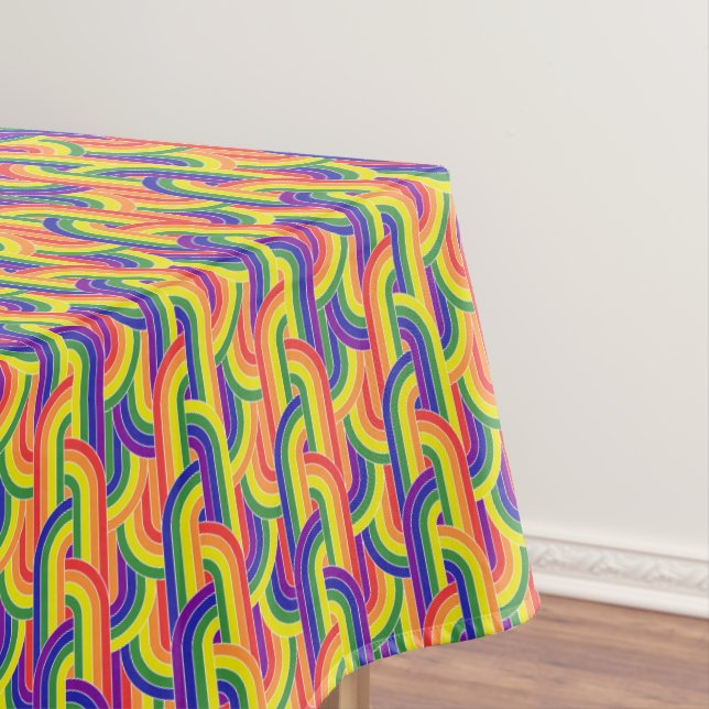 Modern Rainbow Pattern Tablecloth (In Situ)