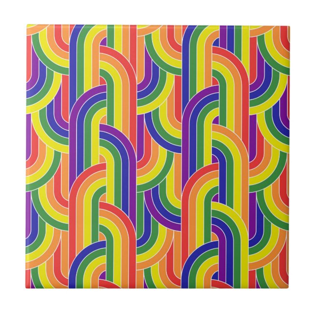 Modern Rainbow Pattern Tile (Front)