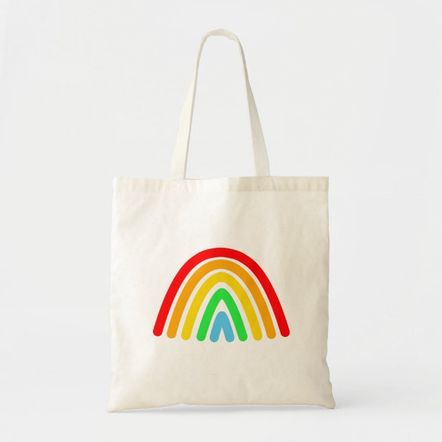 Modern rainbow pattern tote bag (Front)