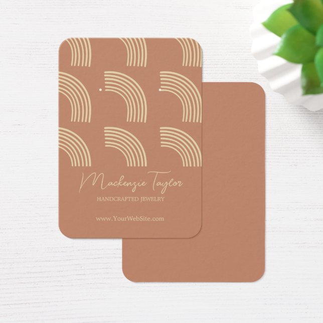 Modern Rainbow Personalized Earring Display Card (Desk)