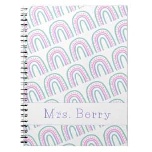 Modern Rainbow Personalized Teacher Notebook