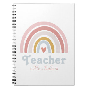 Modern Rainbow Personalized Teacher Notebook