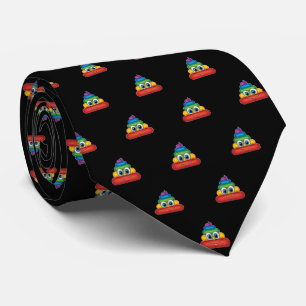 Modern Rainbow Poop Emoji Tie