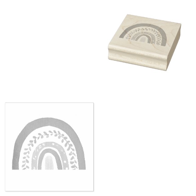 Modern Rainbow Rubber Stamp (Stamped)