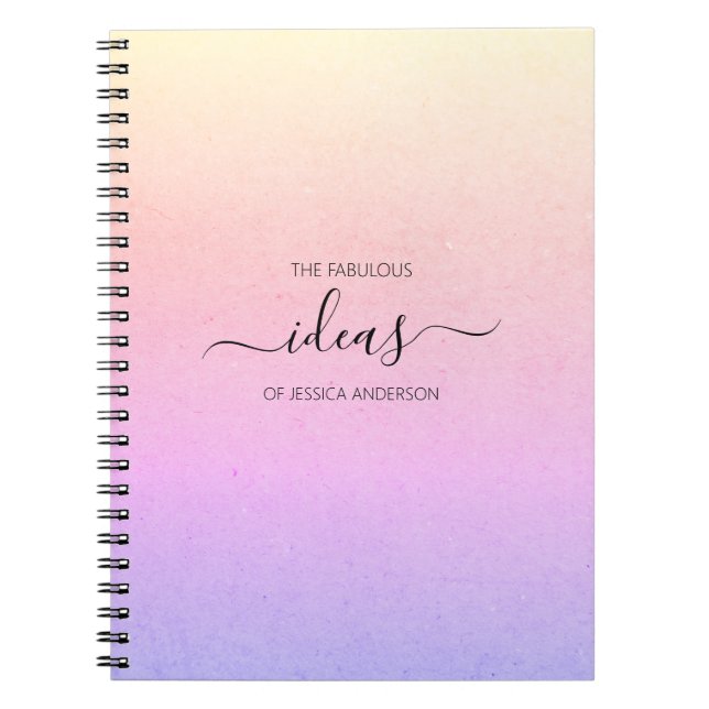 Modern rainbow script name notebook (Front)