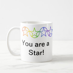 Modern Rainbow Star Personalized Mug