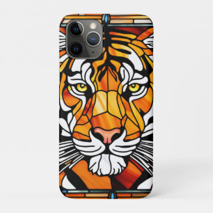 Modern Rainbow Striped tiger skins Print feline iPhone 11 Pro Case
