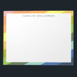 Modern Rainbow Stripes Geometric Personalized   Notepad<br><div class="desc">Modern Rainbow Diagonal Stripes Geometric Pattern Personalized Notepad</div>