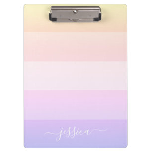 Modern rainbow stripes script name clipboard