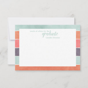 Modern Rainbow Stripes Word of Advice Cards