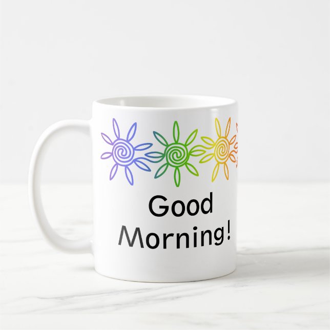 Modern Rainbow Sunshine Personalized Mug (Left)