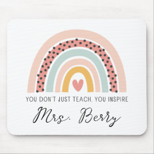 Modern Rainbow Teacher Mouse Pad