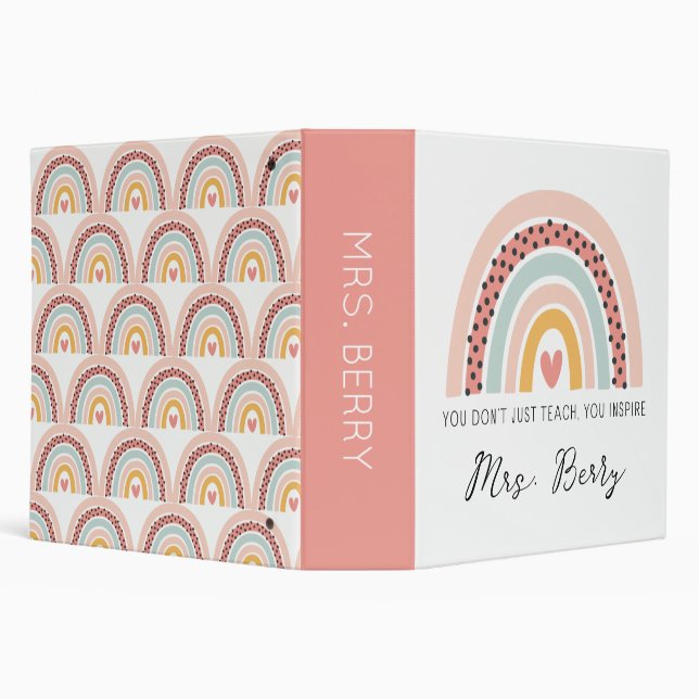 Modern Rainbow Teacher Planner Binder (Background)