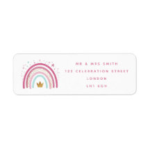 Modern Rainbow themed return address label