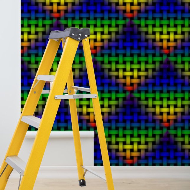 Modern Rainbow Weave Diamond Pattern Peel Stick Wallpaper (Modern Rainbow Weave Diamond Pattern Peel Stick Wallpaper)