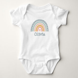 Modern Rainbow with a Heart Baby Bodysuit