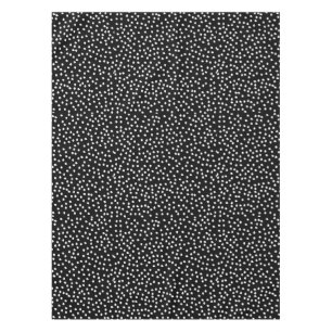 Modern Random Polka Dot Pattern Black and White Tablecloth