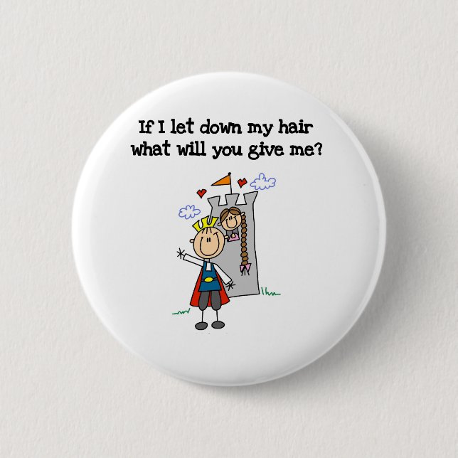 Modern Rapunzel 2 Inch Round Button (Front)