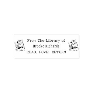 Modern Read Love Return Classroom Library Of Books Self-inking Stamp