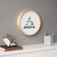 Modern Reader's Coffee & Book Wall Clock