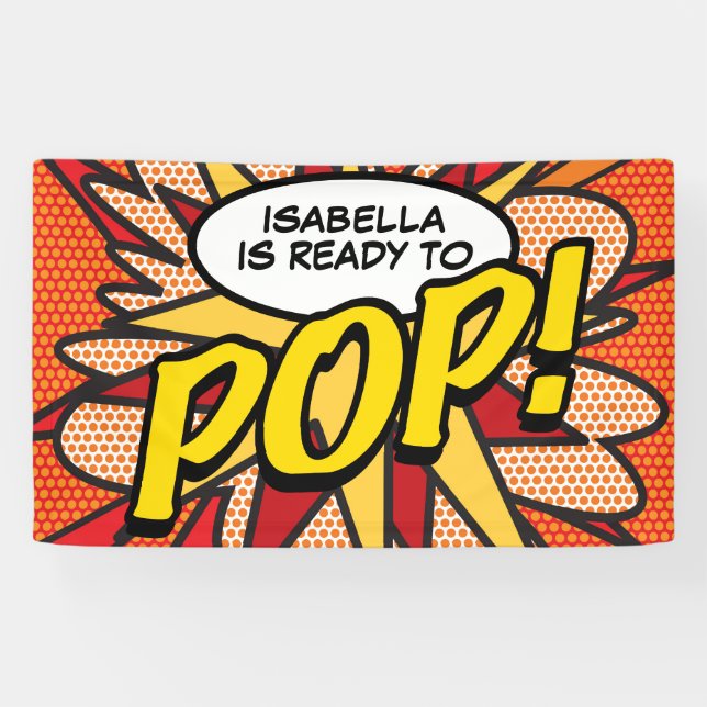 Modern Ready to POP Baby Shower Sprinkle Banner (Horizontal)