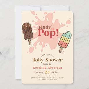 Modern Ready to Pop Popsicle Baby Shower Invitation