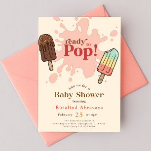 Modern Ready to Pop Popsicle Baby Shower Invitation