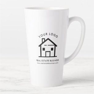 Modern Real Estate Agent Business Logo Custom Latte Mug