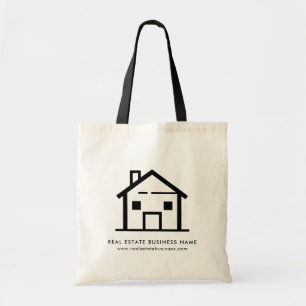 Modern Real Estate Agent Business Logo Custom Tote Bag