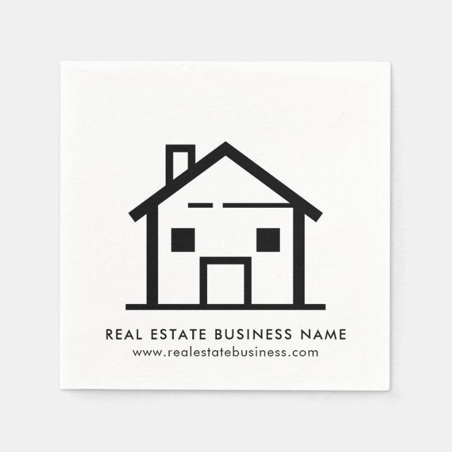 Modern Real Estate Agent Business Promo Paper Napkin (Front)