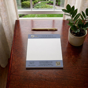 Modern Real Estate Agent Gold House Key QR Code  Notepad