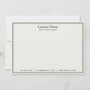 Modern Real Estate Agent Personalized Stationery Card