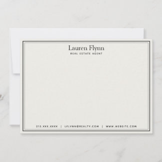 Modern Real Estate Agent Personalized Stationery Card