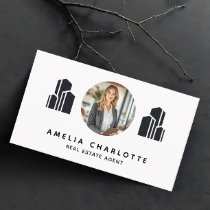 Modern Real Estate Agent Professional Photo Business Card